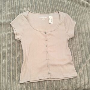 Aeropostale light Sage Green Scoop Neck Button top